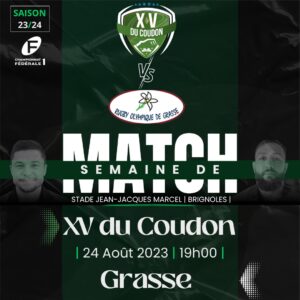 Le 24 Août match de préparation XV DU COUDON